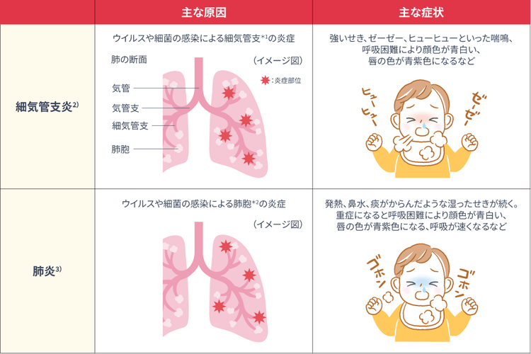 主な下気道炎とその症状